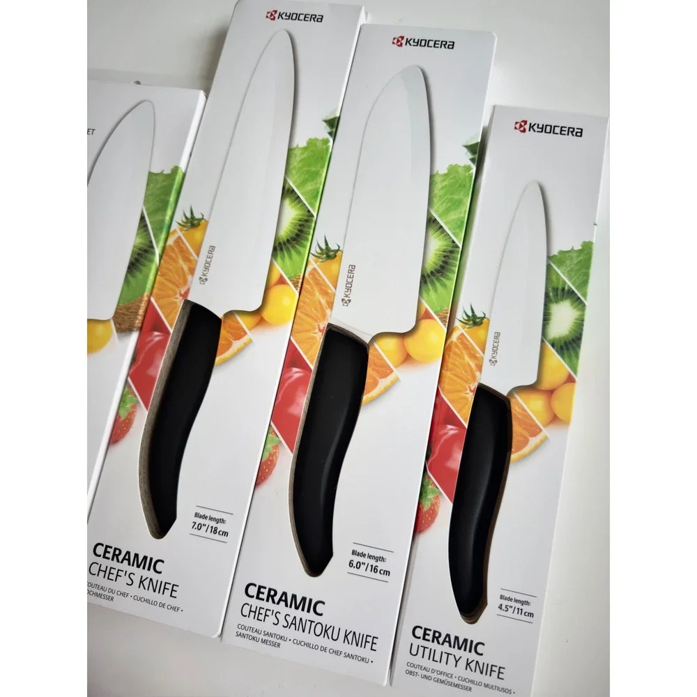 Kyocera 5 Piece Asian Ceramic Knife Set, New in Boxes, Retail $284